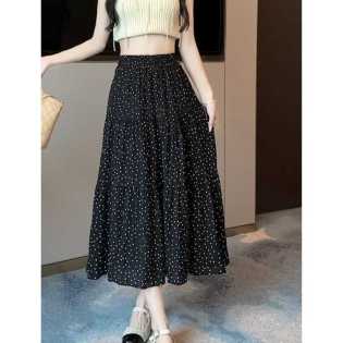 new polka dot women's summer thin small high-waisted skirt