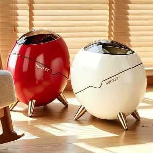 Luxury large-capacity high-grade egg-shaped trash can