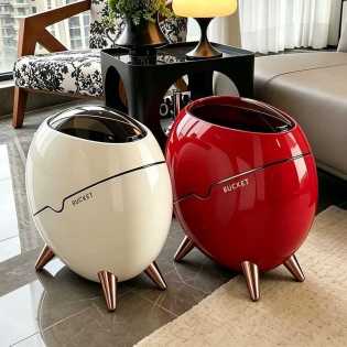 Luxury large-capacity high-grade egg-shaped trash can
