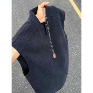 v-neck vest American straight shoulder sweatshirt