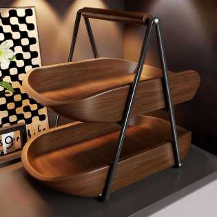 Desktop solid wood shelf entrance key jewelry household multi-layer perfume rack