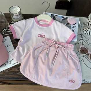 new summer girls children's pink two-piece set trend