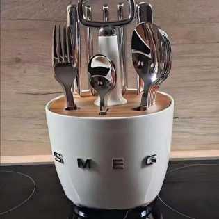 SMEG kitchen tableware retro set knife fork spoon holder