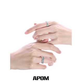 APOM mint-colored niche original sterling silver ring