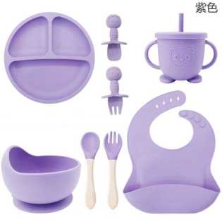 8pcs customized kids silicone tables set with cutlery