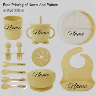 Hi Peggy 13pcs silicone kids tableware set with free customization