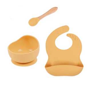 3pcs silicone baby tableware
