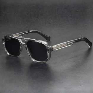 Niche navy blue double beam sunglasses