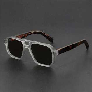 Niche navy blue double beam sunglasses