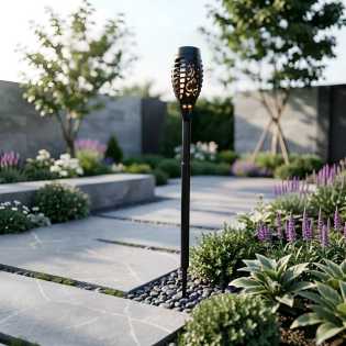Solar Flame Torch Light Flickering Waterproof Garden lamp