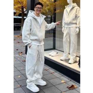 Men’s Premium Fleece Hooded Tracksuit Set – Zip-Up Hoodie & Jogger Pants