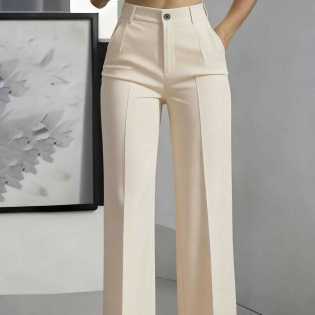 Women’s High Waist Wide Leg Office Trousers