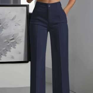 Women’s High Waist Wide Leg Office Trousers