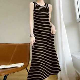 Women’s Casual Sleeveless Striped Maxi Dress