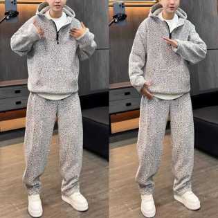 Men’s Hooded Pullover Tracksuit Set