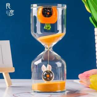 60min Starry Sky Rabbit Aerospace Children's Hourglass Timer Meal Lunch Time Glass Flowing Sand Bott
