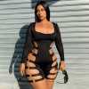Hollow tight rubber band jumpsuit