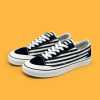 SUPS black and white color matching stripes low top canvas casual unisex board shoes