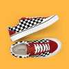 SUPS skateboard street dirty orange checkerboard low top canvas shoes leather splicing American unis