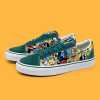 SUPS green board shoes printed low top canvas shoes turned fur stitching unisex casual treasure snea