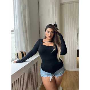 chubby babe French square collar irregular hemline wool primer stretch shirt