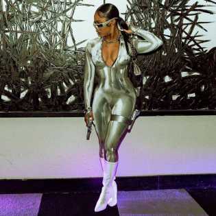 INS2023 new Printed slim sleeve jumpsuit