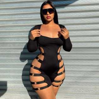 Hollow tight rubber band jumpsuit Hollow tight rubber band jumpsuit
