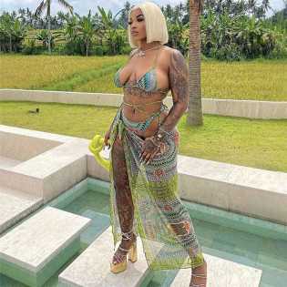 Bikini binding skirt suit