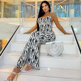 INS spring and summer V-neck open back slip dress