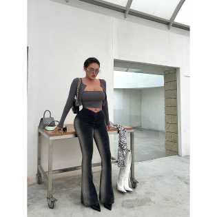 LA PINKY Supermodel Slim INNS high waist thin high micro hip jeans