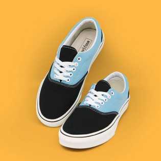 SUPS black and blue matching color board shoes low top unisex new retro campus trendy sports canvas SUPS black and blue matching color board shoes low top unisex new retro campus trendy sports canvas