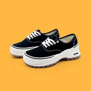 SUPS canvas shoes for women 2023 new summer low top thick sole 5cm on all breathable board shoes