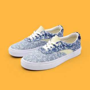 SUPS Low top Ice Blue denim cashew nut flower canvas unisex Fashion casual shoes Board shoes Large s SUPS Low top Ice Blue denim cashew nut flower canvas unisex Fashion casual shoes Board shoes Large s