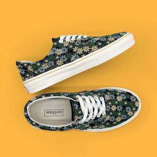 SUPS genuine green small floral low-top canvas unisex new summer breathable casual retro board shoes