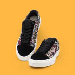 SUPS canvas unisex fashion brand niche board shoes Moroccan printed embroidery ulzzang large size sh