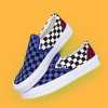 SUPS unisex two-duck check set feet canvas shoes four-color checkerboard patchwork all casual board