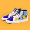 SUPS sports casual sneakers animation printed blue and yellow color matching high top all match nati