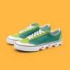 SUPS green matching small cherry print low top canvas shoes leather all match casual unisex board sh