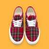 SUPS niche red plaid canvas unisex all match student shoes.
