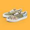 SUPS cashew flower unisex Small Daisy print patchwork asymmetrical two-duck low top canvas shoes