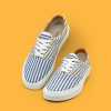 Blue striped low-top canvas shoes men's shoes summer breathable casual board shoes niche burst schoo