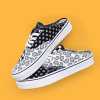 SUPS cashew flower checkerboard slip-on women's shoes low top half slipper loafers men's casual shoe
